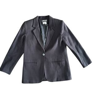 Sag Harbor Blazer Womens 6P Black Wool Jacket Office Casual Work Preppy Petite
